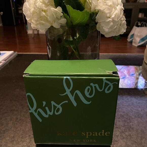 Kate Spade His and Hers Glass Tumbler set NIB - Picture 1 of 3